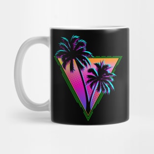 Retro 80s Neon Synth Palm Tree Silhouette Mug